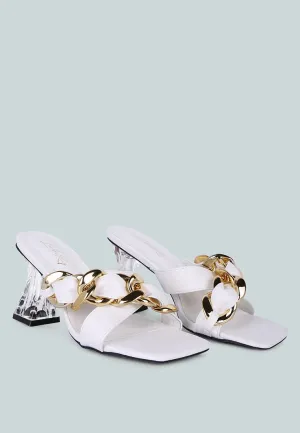 Wandy Luxe Chain-Link Embellished Sandals  Stylish Comfort Redefined