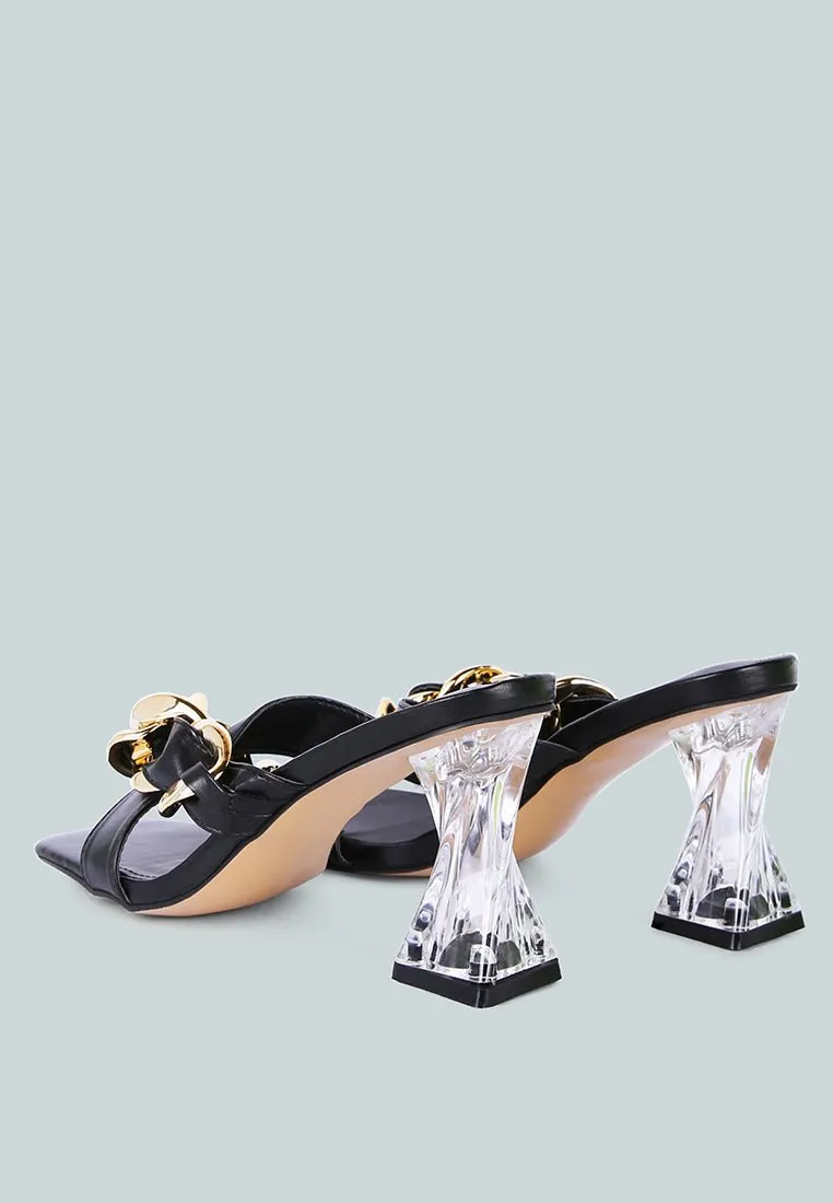Wandy Luxe Chain-Link Embellished Sandals  Stylish Comfort Redefined