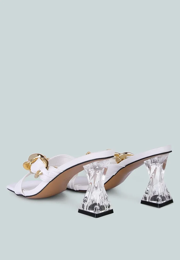 Wandy Luxe Chain-Link Embellished Sandals  Stylish Comfort Redefined
