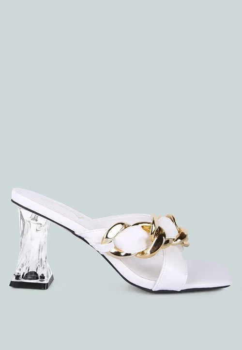 Wandy Luxe Chain-Link Embellished Sandals  Stylish Comfort Redefined
